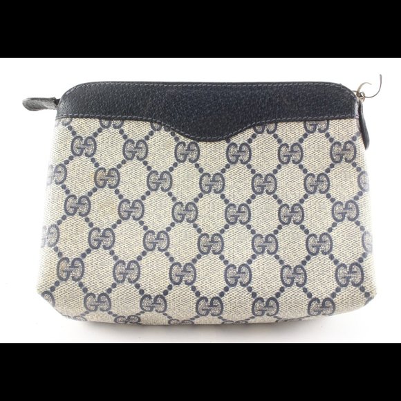 Gucci Navy Supreme GG Zip Pouch Case 1G525C - Picture 10 of 13